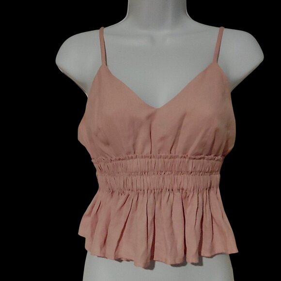 Her Entire Name is Grace Dusty Pink Smocked Y2kHigh Waist baby Doll Top S - Picture 1 of 7